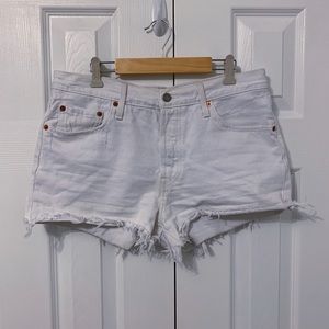Levi’s 501 White Denim Shorts